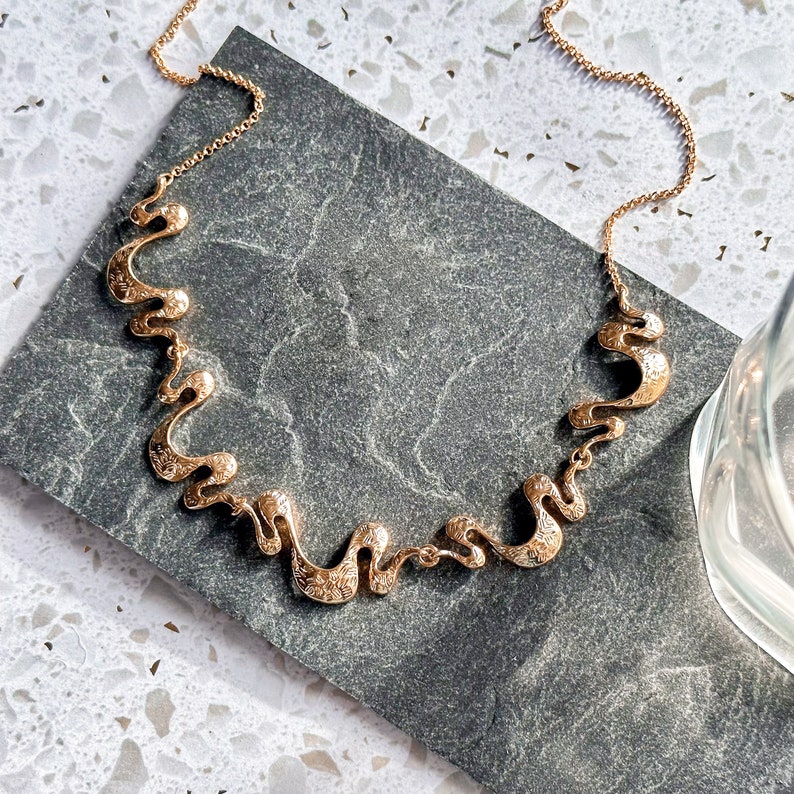 Abstract geometry necklace in gold or rose gold, silver artsy statement collar necklace, unexpected jewelry to surprise girlfriend, wife, sister, best friend, just because gift for friend, niece, rose gold chain necklace, birthday gift for teenager