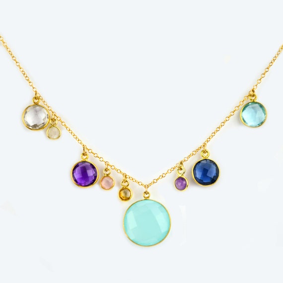 Personalized Grandma Necklace Gold Grandma Gift Birthstone