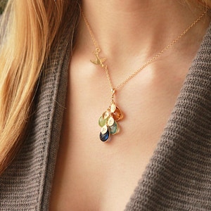 Grandma birthstone necklace, Personalized initial Necklace, Mothers day gifts for grandma necklace Custom Initial Jewelry Family necklace