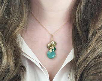 Personalized mom necklace with birthstone initial necklace birthday gifts for mom gift for grandma necklace custom family tree necklace mom