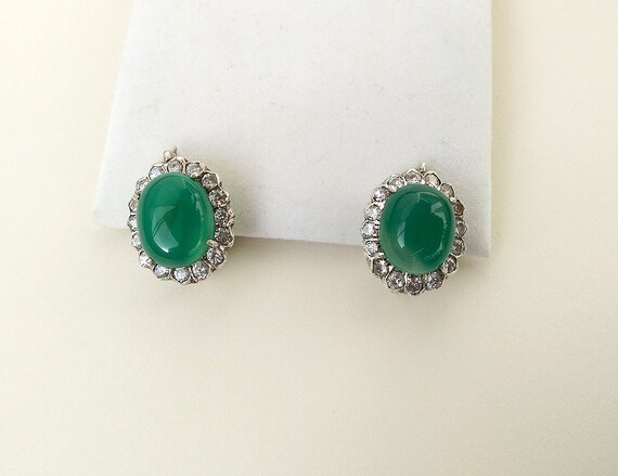 Vintage silver earrings, Silver earrings, Agate ea