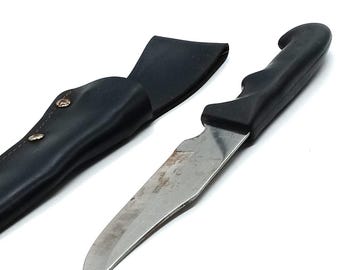 Vintage Japanisch Japan Spezielle Jäger Feststehende Messer w / Scheide Clipped Point
