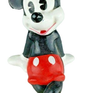 VTG Disney Mickey Mouse Ceramic Figurine Made in Japan 4" Tall Porcelain Pie Eye image 5