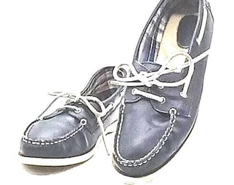 Buty żeglarskie GH Bass Deck Boat Shoes damskie rozmiar 9,5 M cholewka skórzana sznurowane niebieskie model Windward