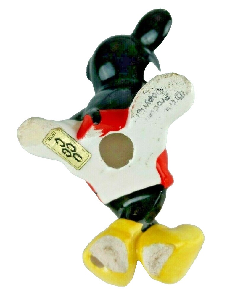 VTG Disney Mickey Mouse Ceramic Figurine Made in Japan 4" Tall Porcelain Pie Eye image 8