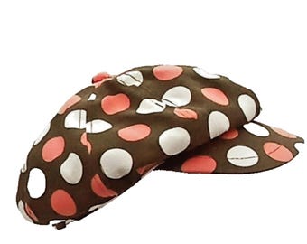 Vtg Newsboy Polka Dot Hat San Diego Co. Storlek Small Cabbie Boho Mod Swinger