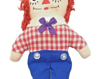 VTG Raggedy Andy Doll Knickerbocker Toy Doll 1980s 7” tall Check condition below