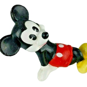 VTG Disney Mickey Mouse Ceramic Figurine Made in Japan 4" Tall Porcelain Pie Eye image 1