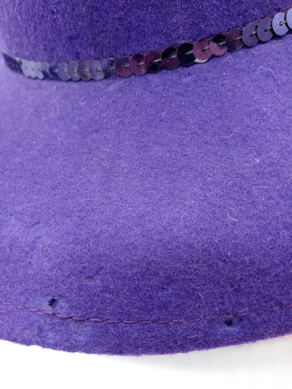 VTG Michael Howard Cowgirl Hat Purple Sequin Dese… - image 8