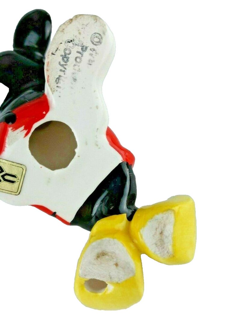VTG Disney Mickey Mouse Ceramic Figurine Made in Japan 4" Tall Porcelain Pie Eye image 7