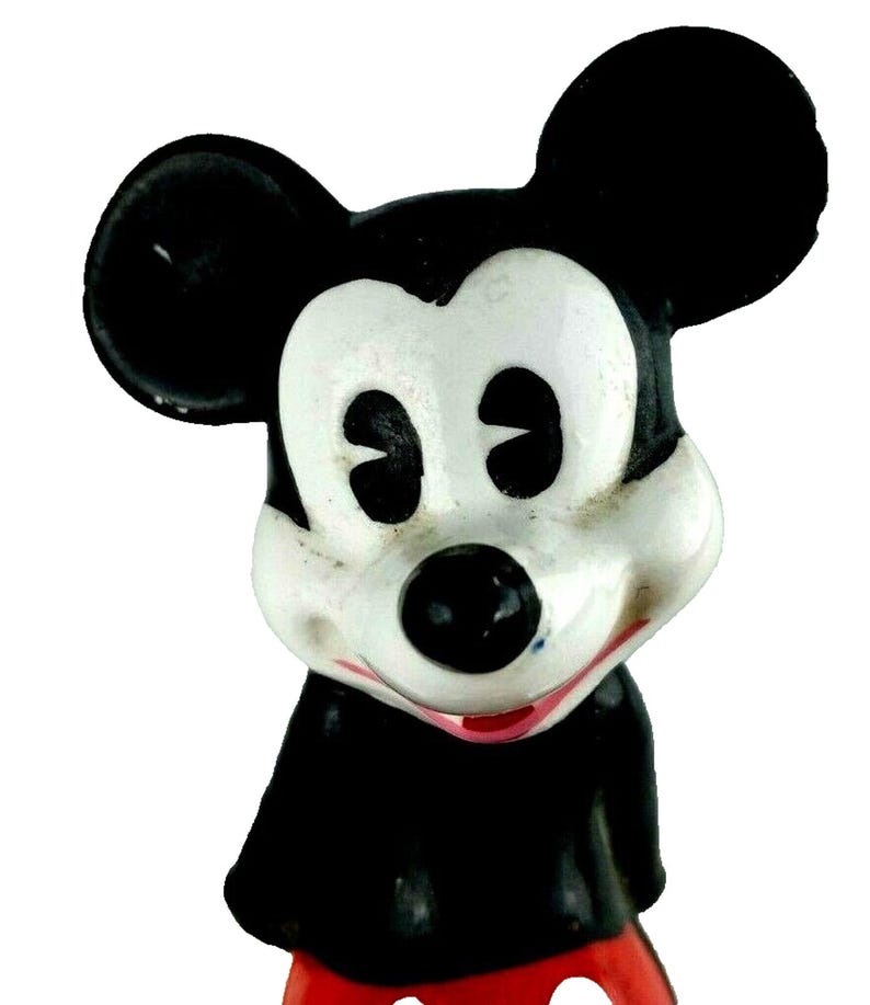 VTG Disney Mickey Mouse Ceramic Figurine Made in Japan 4" Tall Porcelain Pie Eye image 2