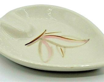 Cenicero de cerámica vintage de Winfield Pottery con diseño de ave del paraíso, California, EE. UU., 10 cm de largo.