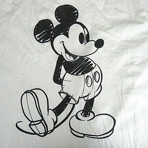 VTG Musse Pigg T-shirt Storlek 3XL Vit Bella + Canvas Retro Look Ritning bild 1