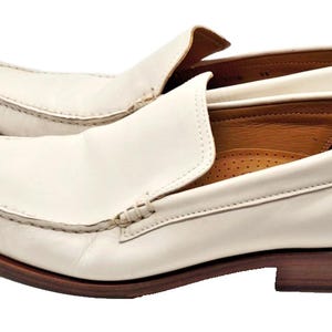 Vtg Cole Haan Men\'s White Venetian Loafers Shoes Size 10.5 M Preppy Disco Cole Haan Loafer White Casual Shoes for Men for sale | eBay main image 4
