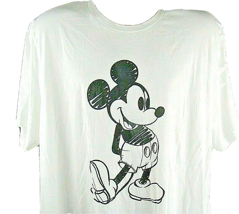 VTG Musse Pigg T-shirt Storlek 3XL Vit Bella + Canvas Retro Look Ritning bild 2