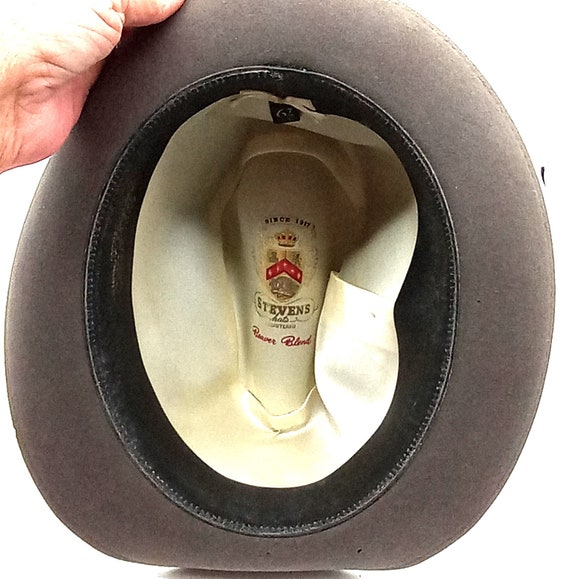 Vintage Men's Stevens Beaver Blend Fedora Hat Gra… - image 4