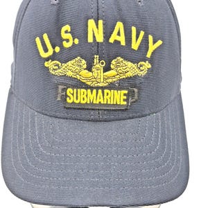 US Navy Submarine Hat Cap Snapback Vintage Made in USA Military Black