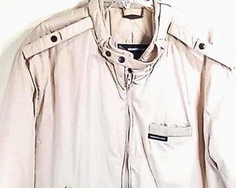 Members Only Puffer Jacket Coat Men's Size 44 XL Beige Bomber Style Vintage Europe Craft