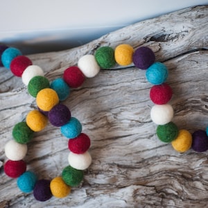 Jubilee, 2cm Felt Ball Garland or Loose Pack - Pom Pom  | Bunting | Christmas | Holiday Garland