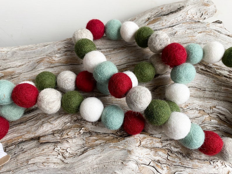 Winter Forest 2cm M Felt Ball Garland or Loose Pack Pom Pom FREE SHIPPING over 16 USA Bunting Holiday Garland Pom Pom image 1