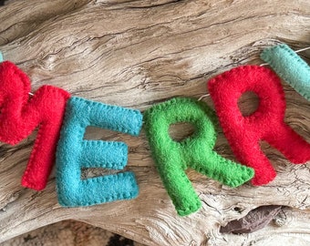 Merry Hollydazzle Felt Ball Word Garland - Christmas- Holiday Decoration - Pom Pom - Free Shipping USA | Holiday Banner