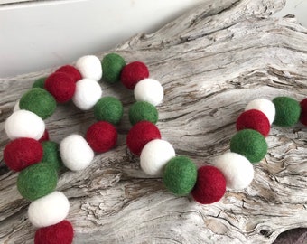 Muted Holiday - 2cm Felt Ball Garland or Loose Pack - Pom Pom  | Bunting | Christmas Garland  Holiday Garland