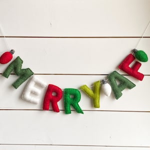 Merry AF Felt Ball Word Garland - Christmas- Holiday Decoration - Pom Pom - Free Shipping USA | Holiday Banner | Holly Dazzle