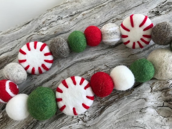 Christmas wool ball garland Clearance