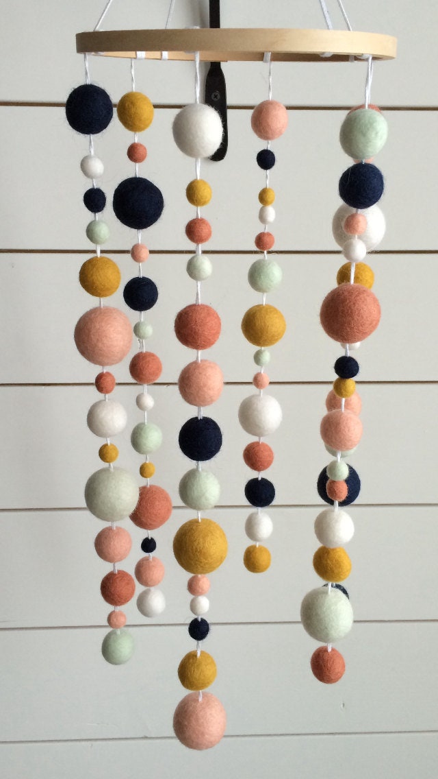 Felt Ball Mobile Shhh... Nursery Mobile Free Shipping Etsy