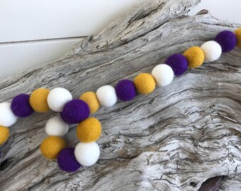 Skol 2cm 25 or 50ct Felt Ball Garland or Loose Pack - Pom Pom| Bunting | Home Decor | Minnesota Vikings