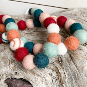 Vintage Toys felt ball garland 2cm 47ct Felt Ball Garland or Loose Pack - Pom Pom | Bunting | Christmas | Decor