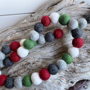 Grandpa’s Flannel- 2cm  Felt Ball Garland or Loose Pack - Pom Pom  | Bunting | Holiday Garland | Pom Pom