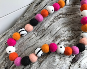 Toil & Trouble- Halloween, 2cm 40ct Felt Ball Garland or Loose Pack - Pom Pom - FREE SHIPPING USA | Bunting | Fall | Autumn | Boo