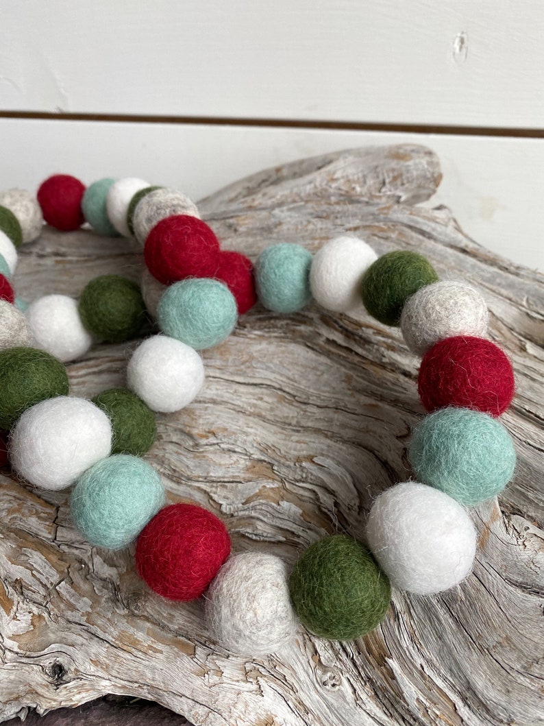 Winter Forest 2cm M Felt Ball Garland or Loose Pack Pom Pom FREE SHIPPING over 16 USA Bunting Holiday Garland Pom Pom image 2