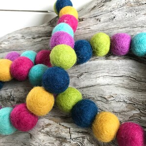 Funky Town  2cm 25 or 50ct Felt Ball Garland or Loose Pack - Pom Pom  | Bunting | Bedroom | Nursery | Home Decor