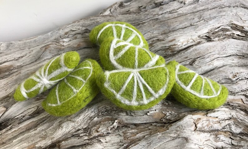 Lime Loose Felt Shapes Felt Fruit Summer Citrus Picnic Free Shipping USA over 16 US Dollars Garland Pom Pom image 2