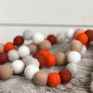 Pumpkin Pie , 2cm Felt Ball Garland or Loose Pack - Pom Pom | Bunting | Pumpkin | Boo | Fall Autumn Garland