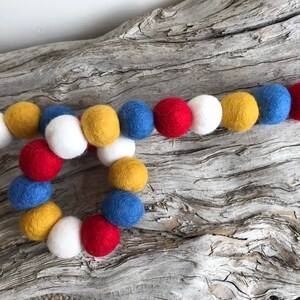 Star Spangled Banner 2cm Felt Ball Garland or Loose Pack Pom Pom FREE SHIPPING USA Bunting Patriotic Memorial Independence Day image 3