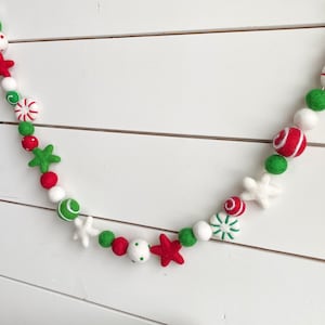 Brite Christmas Star Felt Ball Garland | Felt Ball Pom Pom  | Bunting | Star Decor | Christmas Decor | Felt Stars