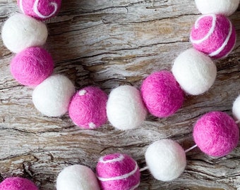 Bubblegum Pink 40ct 2cm Felt Ball Valentine Garland | Wool Felt Ball | FREE USA SHIPPING | Felt Ball Garland | Pom Pom | Valentine Bunting