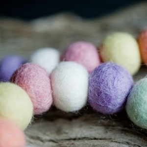 Easter Pastel 2cm 25 or 50ct Felt Ball Garland or Loose Pack Pom Pom FREE SHIPPING USA over 16 Bunting Bedroom Nursery Decor image 2