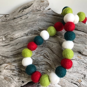 Blue Spruce Christmas, 2cm Felt Ball Garland or Loose Pack - Pom Pom  | Bunting | Holiday Garland