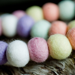 Easter Pastel 2cm 25 or 50ct Felt Ball Garland or Loose Pack Pom Pom FREE SHIPPING USA over 16 Bunting Bedroom Nursery Decor image 3