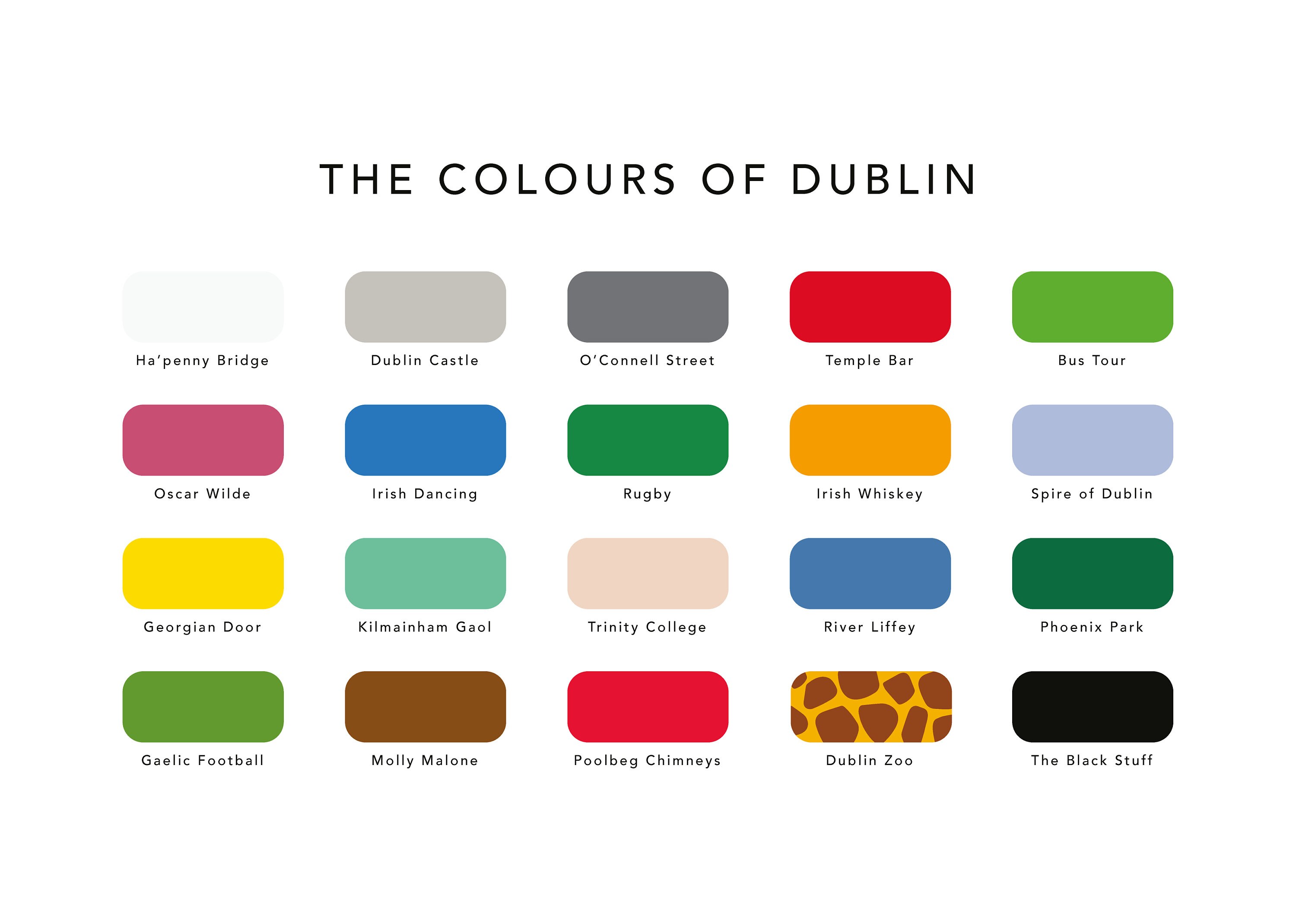 The Colours of Dublin Print / Dublin Paint Chart / Dublin Home Gift
