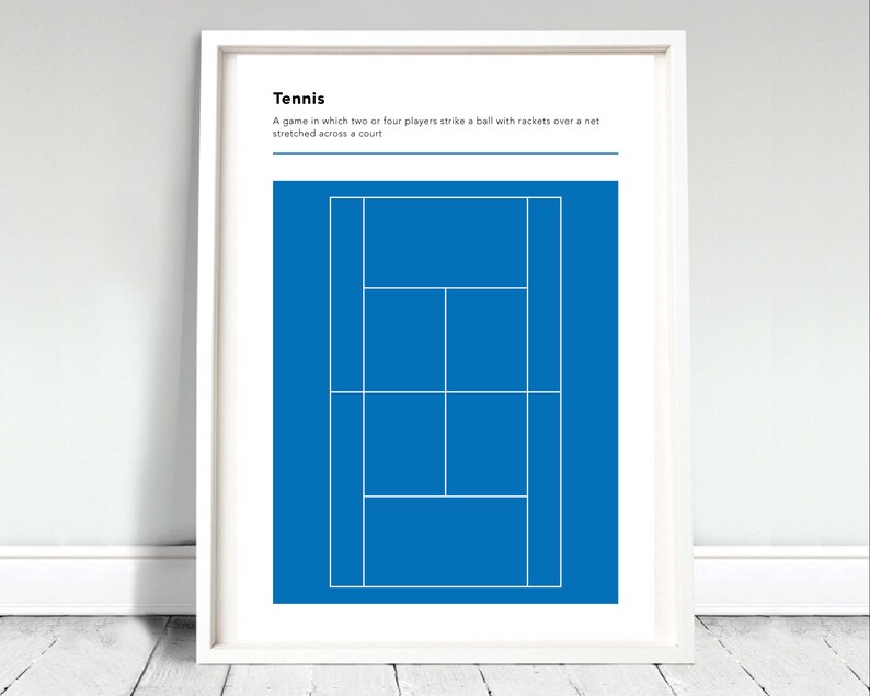 Tennis Definition Poster / Tennis Print / Australian Open / Blue Court