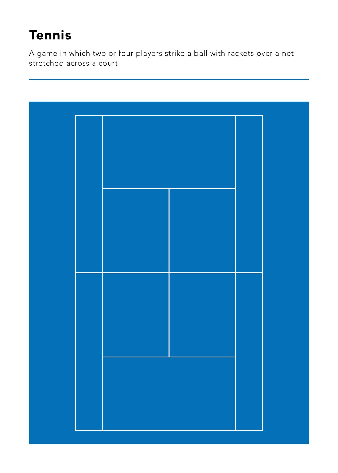 Tennis Definition Poster / Tennis Print / Australian Open / Blue Court
