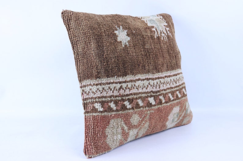 Turkish Pillowcase,Turkey Rug Pillow,Decorative Pillow,Ethnic Kilim Pillow,Home Decor,Turkish Kilim Pillow,Square Cushion,16x16 inc 40x40 cm