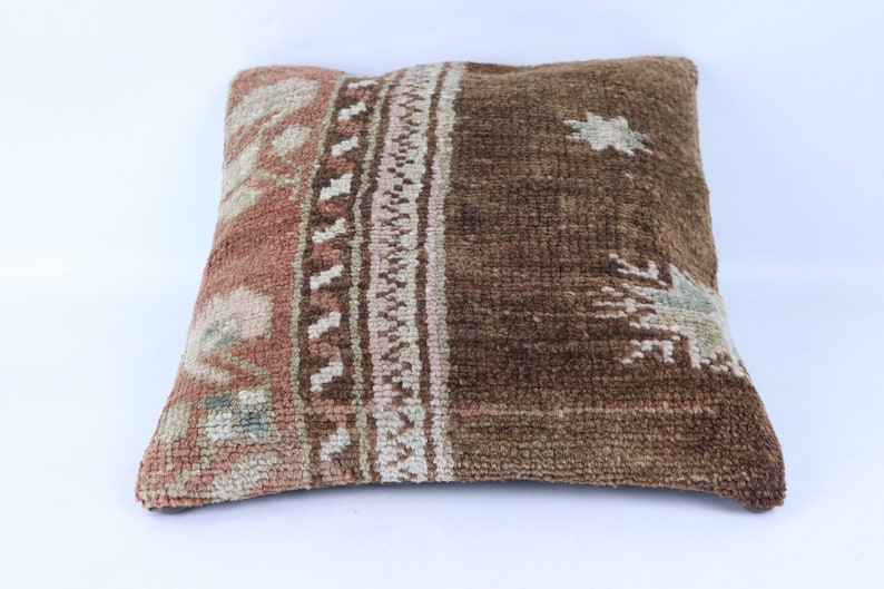 Turkish Pillowcase,Turkey Rug Pillow,Decorative Pillow,Ethnic Kilim Pillow,Home Decor,Turkish Kilim Pillow,Square Cushion,16x16 inc 40x40 cm