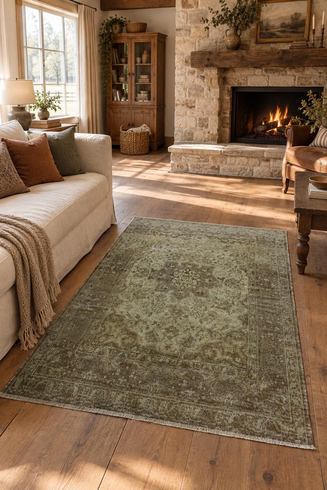 Turkis Rug Distressed Turkish Rug, Floral Farmhouse Decor, 3x5 Feet - Etsy