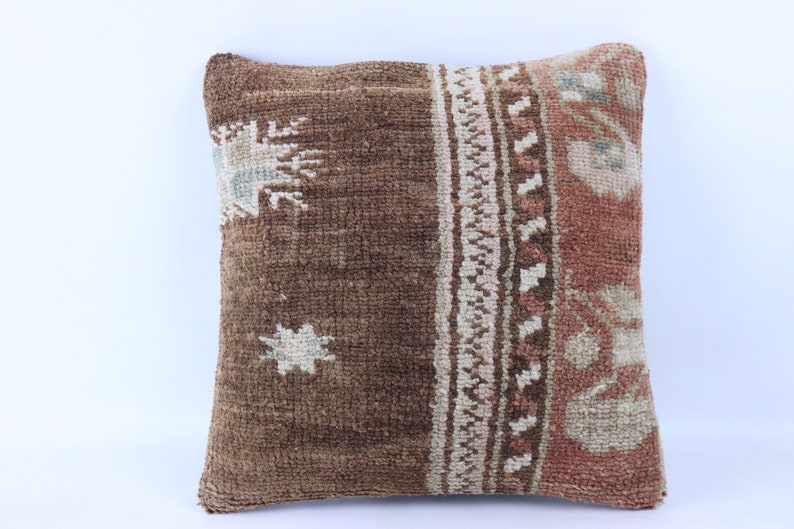 Turkish Pillowcase,Turkey Rug Pillow,Decorative Pillow,Ethnic Kilim Pillow,Home Decor,Turkish Kilim Pillow,Square Cushion,16x16 inc 40x40 cm